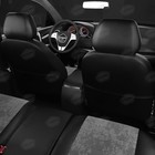 Авточехлы для Datsun Ondo с 2014-2019 г., седан, алькантара, экокожа, цвет тёмно-серый, чёрный - Фото 7