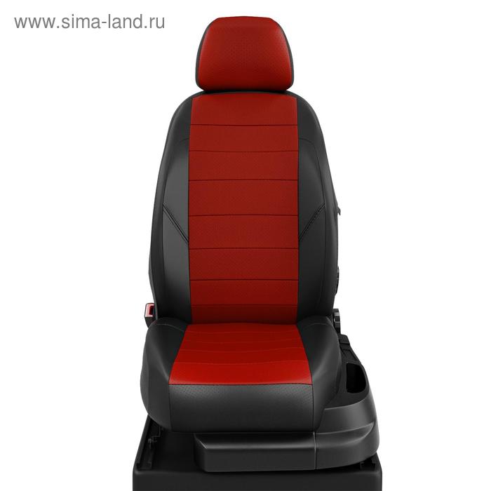 Авточехлы для Datsun Ondo с 2014-2019 г., седан, перфорация, экокожа, цвет красный, чёрный - Фото 1