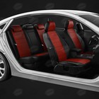 Авточехлы для Datsun Ondo с 2014-2019 г., седан, перфорация, экокожа, цвет красный, чёрный - Фото 5