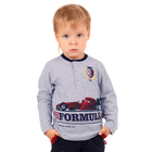 Джемпер для мальчика "Формула", рост 92 см, цвет серый, принт гонщик формулы ПДД013809_М - Фото 1