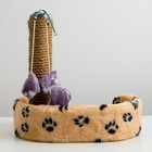 Лежанка с когтеточкой для котят, 34 х 26 х 34 см, джут, микс цветов - Фото 5
