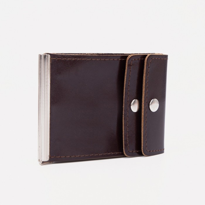 Зажим для купюр, цвет коричневый - Фото 1