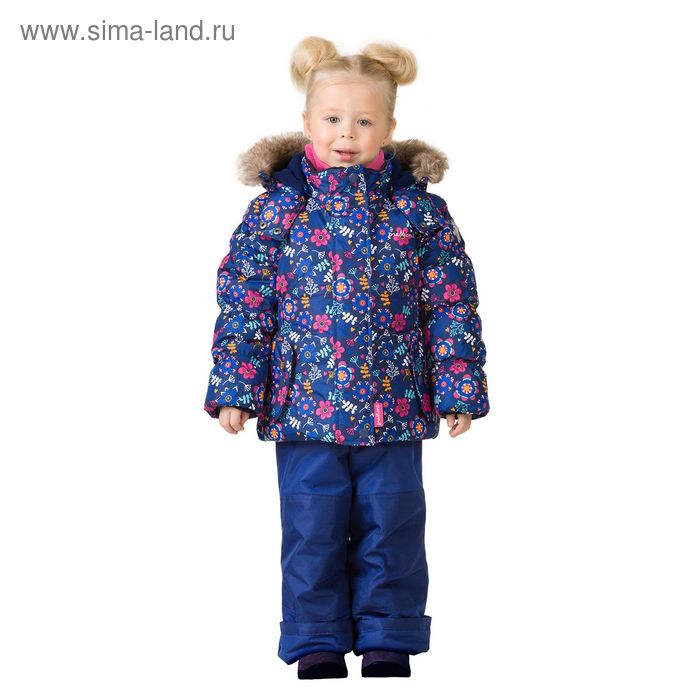 Комплект зимний (куртка, полукомбинезон) для девочки, рост 104 см, синий - Фото 1