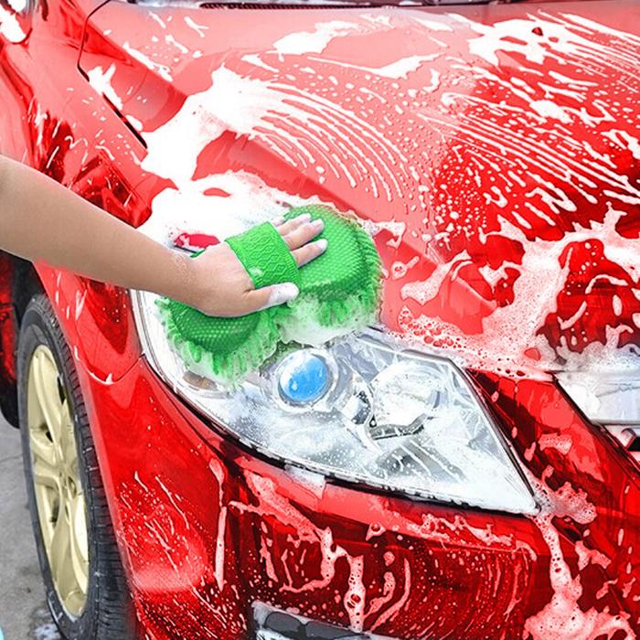 Губка для мытья авто, 20×11 см, микрофибра, микс - фото 1886253140