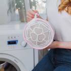 Мешок для стирки белья с диском Доляна, 15×15 см, мелкая сетка, цвет белый - Фото 6