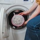 Мешок для стирки белья с диском Доляна, 15×15 см, мелкая сетка, цвет белый - Фото 7