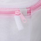 Мешок для стирки белья с диском Доляна, 15×15 см, мелкая сетка, цвет белый - Фото 3