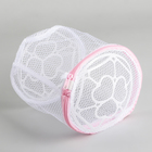 Мешок для стирки белья с диском Доляна, 15×15×19 см, крупная сетка, белый - Фото 2