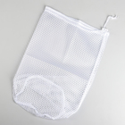 Мешок для стирки белья Доляна, 30×40 см, крупная сетка, цвет белый - Фото 4