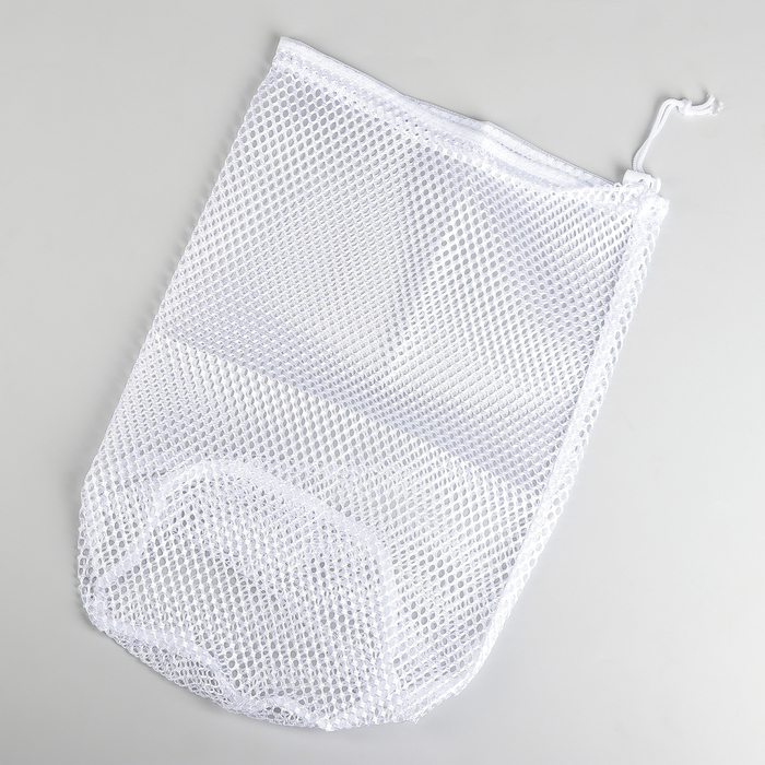 Мешок для стирки белья Доляна, 30×40 см, крупная сетка, цвет белый - фото 1901021261