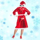 Карнавальный костюм "Снегурочка" с блеском, р-р 46-48, цвет красный - Фото 2