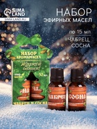 Новогодний набор эфирных масел «Жаркой баньки», чабрец и сосна, 2 шт. по 15 мл - Фото 1