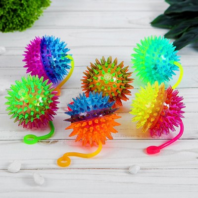 Мяч «Ёжик», световой, с пищалкой, 6.5 см, цвета МИКС