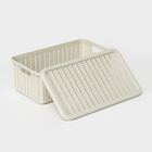 Корзина для хранения «Вязание», 3 л, 26.5×15×10 см, с крышкой, белая - Фото 3