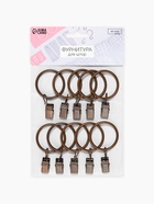 Кольцо для карниза, с зажимом, d=32/38 мм, 10 шт., цвет медный - Фото 6