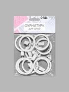 Кольцо для карниза, с зажимом, d=38/48 мм, 10 шт., белое 2303485