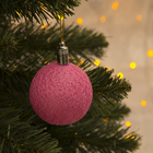 Игрушка световая "Елочный шар" (батарейки в комплекте) 6 см, 1 LED, RGB, РОЗОВЫЙ - Фото 2