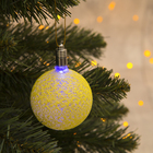 Игрушка световая "Елочный шар" (батарейки в комплекте) 6 см, 1 LED, RGB, ЖЕЛТЫЙ - Фото 1