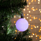 Игрушка световая "Елочный шар ребристый" (батарейки в комплекте) 5 см, 1 LED, RGB, РОЗОВЫЙ - Фото 1