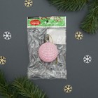 Игрушка световая "Елочный шар ребристый" (батарейки в комплекте) 5 см, 1 LED, RGB, РОЗОВЫЙ - Фото 3