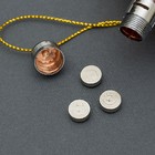 Игрушка световая "Елочный шар ребристый" (батарейки в комплекте) 5 см, 1 LED, RGB, РОЗОВЫЙ - Фото 4