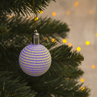 Игрушка световая "Елочный шар ребристый" (батарейки в комплекте) 5 см, 1 LED, RGB, САЛАТОВЫЙ - Фото 1