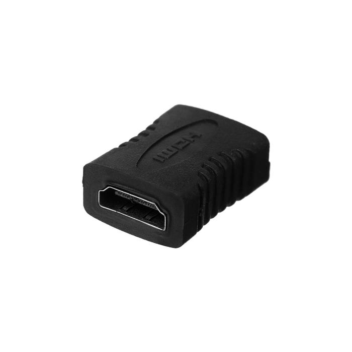 Переходник LuazON PL-004, HDMI (f) - HDMI (f), черный - Фото 1