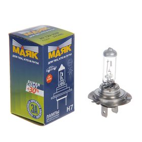 Лампа автомобильная Маяк Super Light+30%, H7, 12 В, 55 Вт