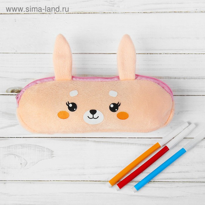 Школьный пенал «Зайчик», мягкий, 20х6,5 см - Фото 1