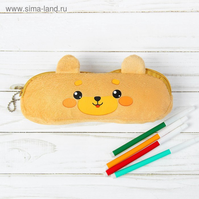 Школьный пенал «Мишка», мягкий , 20х6,5 см - Фото 1