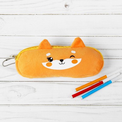 Школьный пенал мягкий «Лисичка», 20х6,5 см