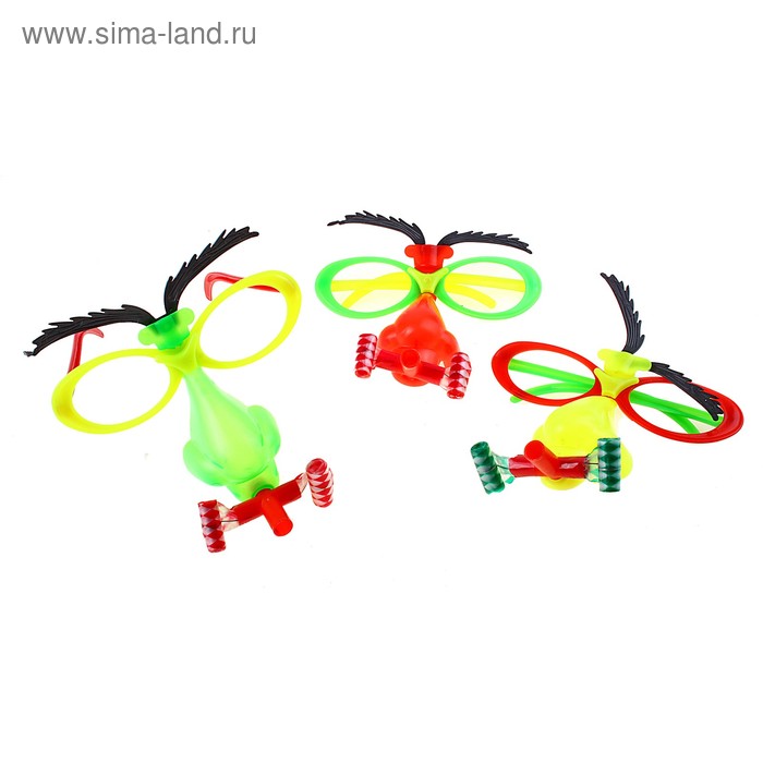 Очки - маска с носом, и свисток с 2 язычками - Фото 1