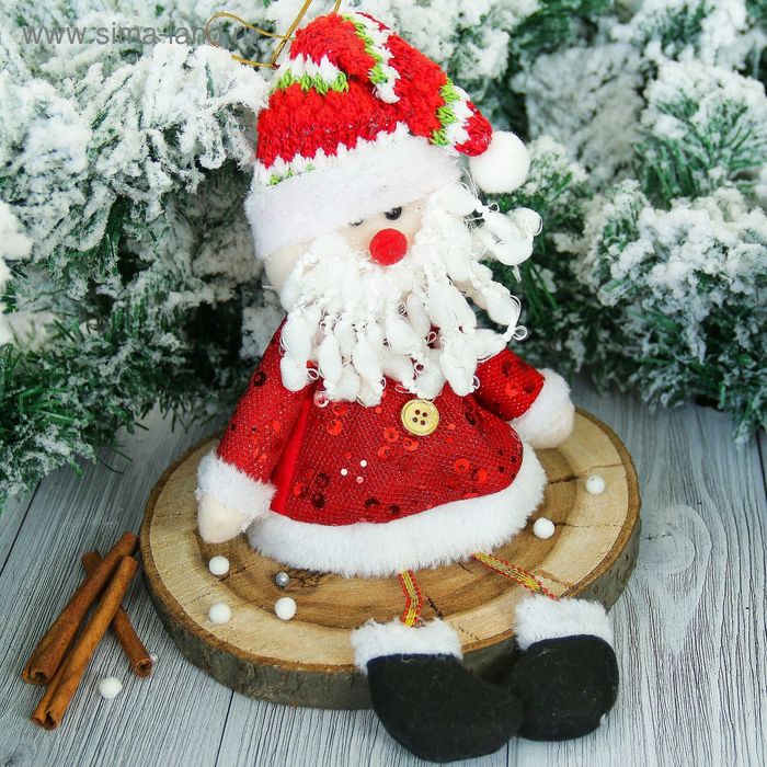 Мягкая игрушка "Дед Мороз в кафтане" 15*30 см красный - Фото 1