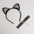 Карнавальный набор взрослый «Гламурная кошечка», ободок, ушки, чокер - Фото 4