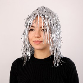 Карнавальный парик «Дождь», 35 см, цвет серебряный
