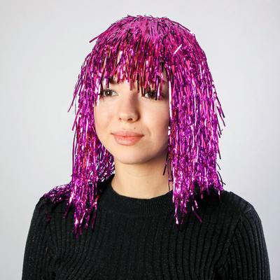 Карнавальный парик «Дождь», 45 см, цвет фуксия