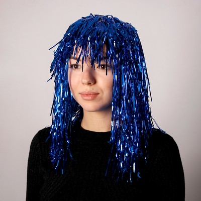 Карнавальный парик «Дождь», 45 см, цвет синий