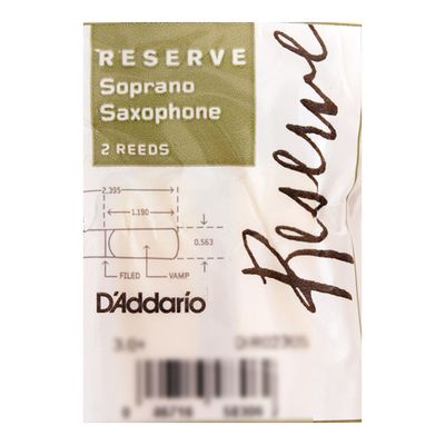 Трости Rico DIR02305 Reserve  для саксофона сопрано, размер 3.0+, 2шт