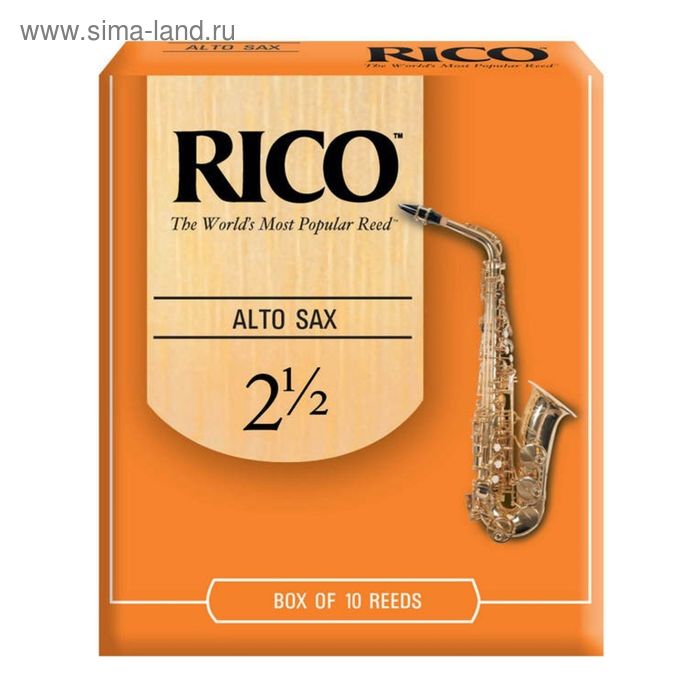 Трости Rico RJA1025   для саксофона альт, размер 2.5, 10шт в упаковке - Фото 1