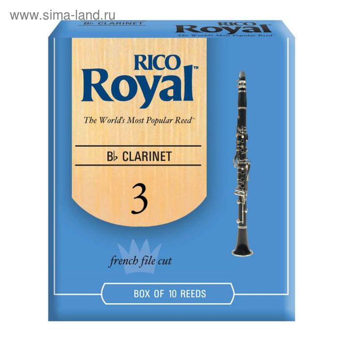Трости Rico RCB1030  Royal  для кларнета Вb, размер 3.0, 10шт - Фото 1