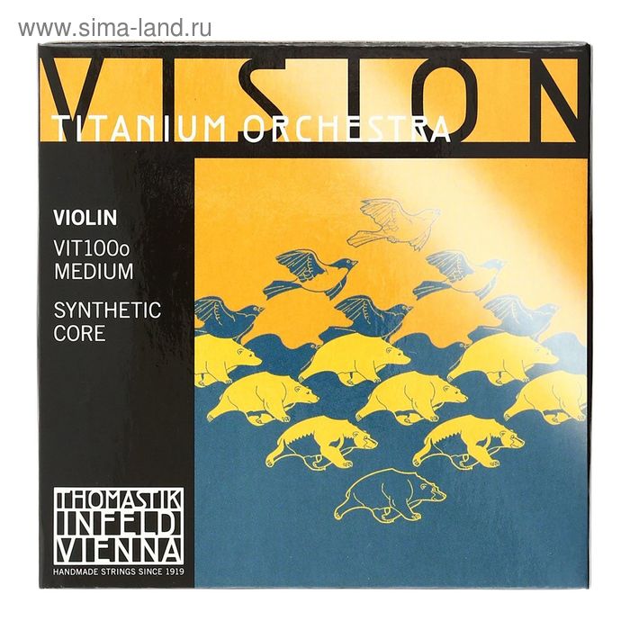 Комплект струн для скрипки Thomastik VIT100o Vision Titanium Orchestra  среднее натяжение - Фото 1