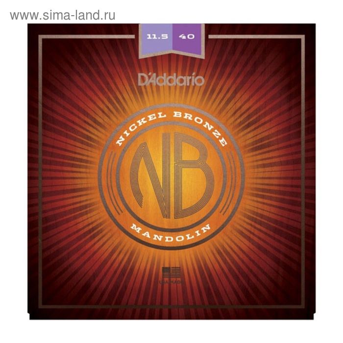 Струны для мандолины D'Addario NBM11540 Nickel Bronze  фосф/бронза, Custom Medium, 11.5-40 - Фото 1