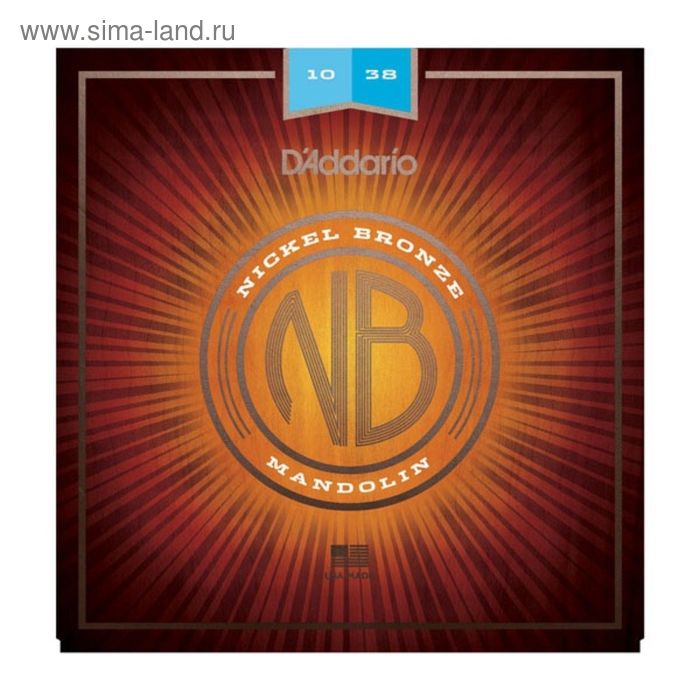 Струны для мандолины D'Addario NBM1038 Nickel Bronze  фосфорная бронза, Light, 10-38 - Фото 1