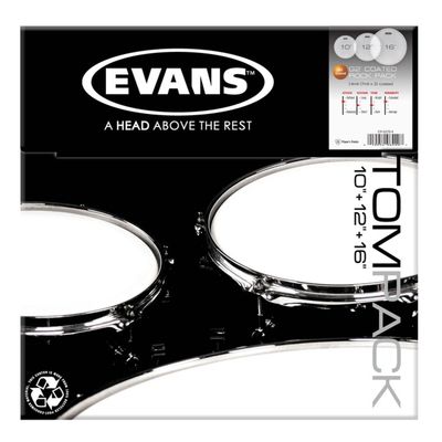 Набор пластика Evans ETP-G2CTD-R G2 Coated Rock для том барабана, 10"/12"/16"
