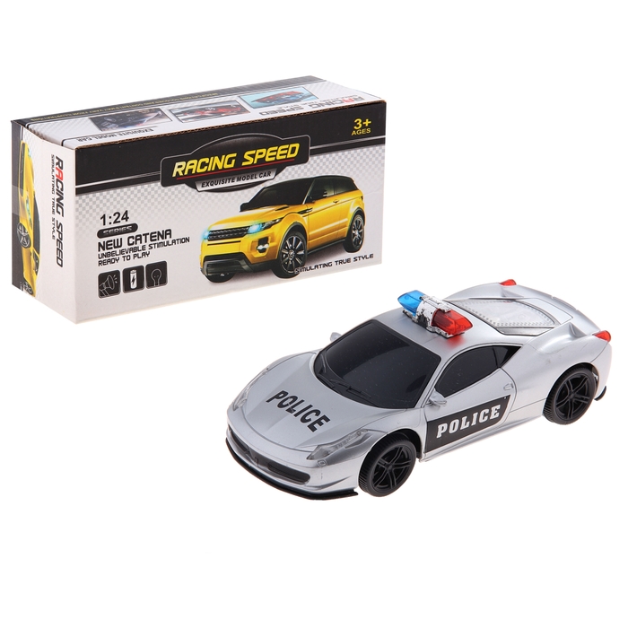 Машина "Полиция", работает от батареек, световые и звуковые эффекты - Фото 1