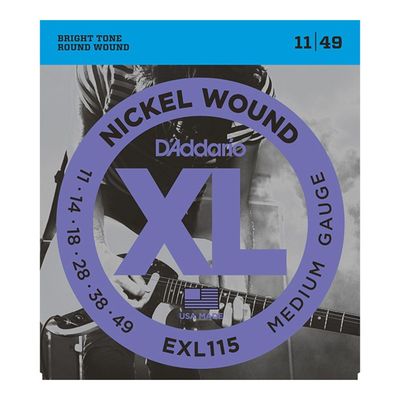 Струны для электрогитары D`Addario EXL115 XL NICKEL WOUND Blues/Jazz Rock 11-49