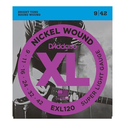 Струны для электрогитары  EXL120 XL NICKEL WOUND Super Light 9-42