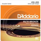 Струны для акустической гитары D`Addario EZ900 AMERICAN BRONZE 85/15  Extra Light 10-50 2502828 - фото 8585176