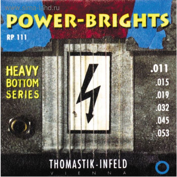 Комплект струн для электрогитары Thomastik RP111 Power-Brights Heavy Bottom 11-53 - Фото 1