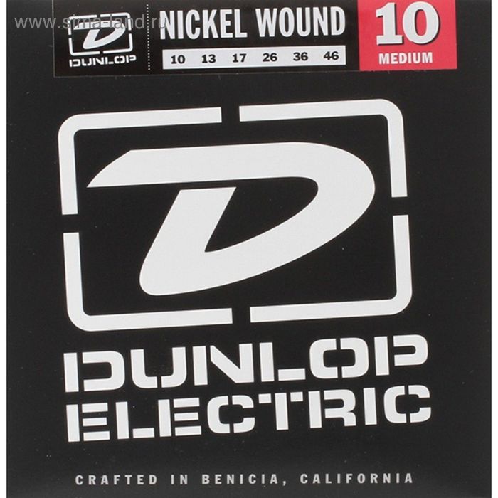 Комплект струн для электрогитары Dunlop DEN1046 никелированные, Medium, 10-46 - Фото 1